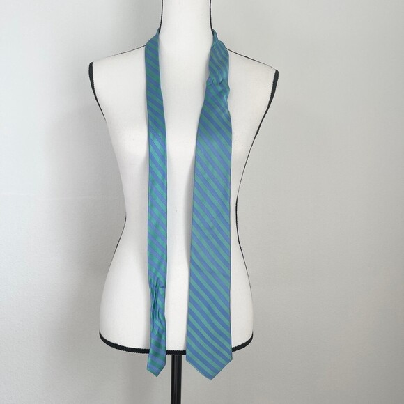 Nautica 100% Silk Striped Men’s Tie. Blue and Green - Picture 1 of 8